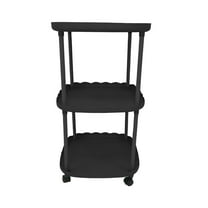 YiJuHui 1pcs Compact Plastic Bedside Table with Storage Shelf, Modern End Table for Small Spaces, Nightstand for Bedroom Living Room Dorm