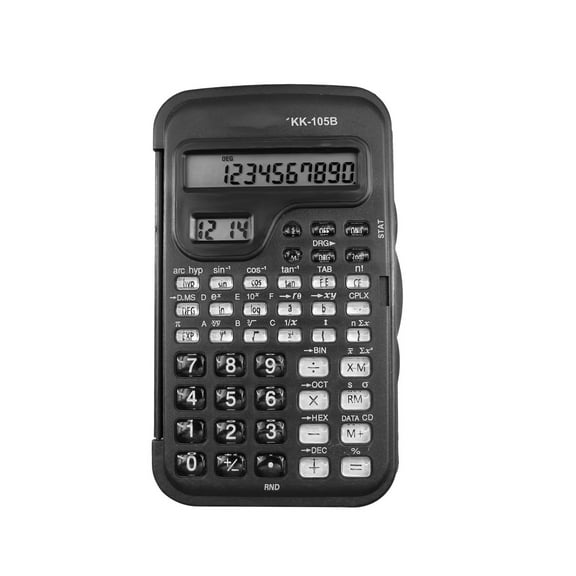 YiJuHui 1pcs Dual Screen Scientific Calculator with Time Display, Transparent Keypad for Office & Professional Use