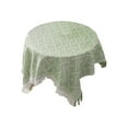 thumbnail image 1 of YiJuHui 1pcs Embroidery Tassel Polyester Tablecloth Decorative Rectangular Cover for Dining Coffee Table Decor 90x90cm, 1 of 6