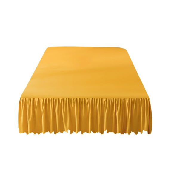 YiJuHui 1pcs French Linen Bed Skirt with Pleated Frills Tailored Drop Natural Cotton Blend Dust Ruffle Soft Cozy Farmhouse Bedding