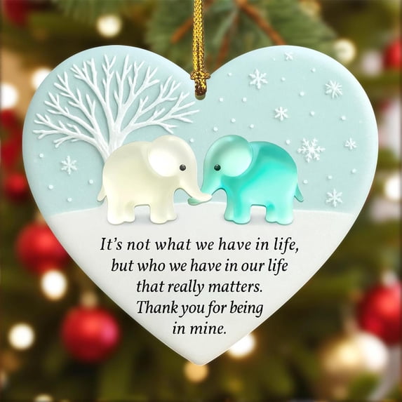 YiJuHui 1pcs Friendship Heart Ornament Hanging Decor with Inspirational Quote, Appreciation Gift for Best Friend, Sentimental Keepsake for Christmas Tree and Home Decoration 8cm