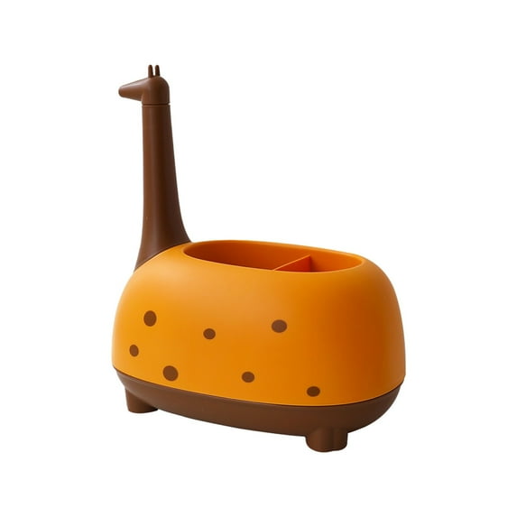YiJuHui 1pcs Giraffe Desk Organizer with Storage Compartments, Plastic Pen Holder for Office Supplies and Home Organization