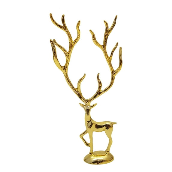 YiJuHui 1pcs Gold Plated Deer Statue for Home Decor, Elegant Resin Animal Figurine, Modern Living Room TV Cabinet Wine Bar Decoration, Lucky Wealth Symbol Gift