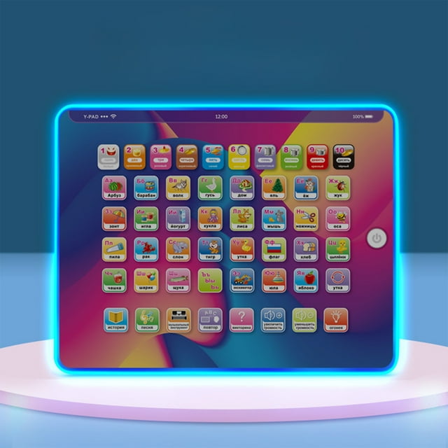 YiJuHui 1pcs Interactive Learning Tablet for Age 1-12s, Educational Toy with Music Math Spelling Games, Portable Touch Screen Storytelling Device