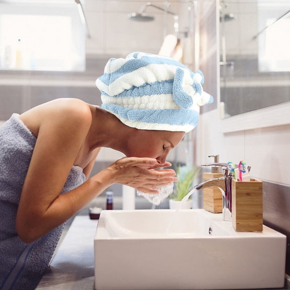 YiJuHui 1pcs Microfiber Hair Drying Cap for Women, Super Absorbent Quick Dry Turbie Towel Wrap, Shower Bath Spa Headband for Wet Hair, Soft Velvet Hair Towel for Blow Drying, Hair Dryer Towel