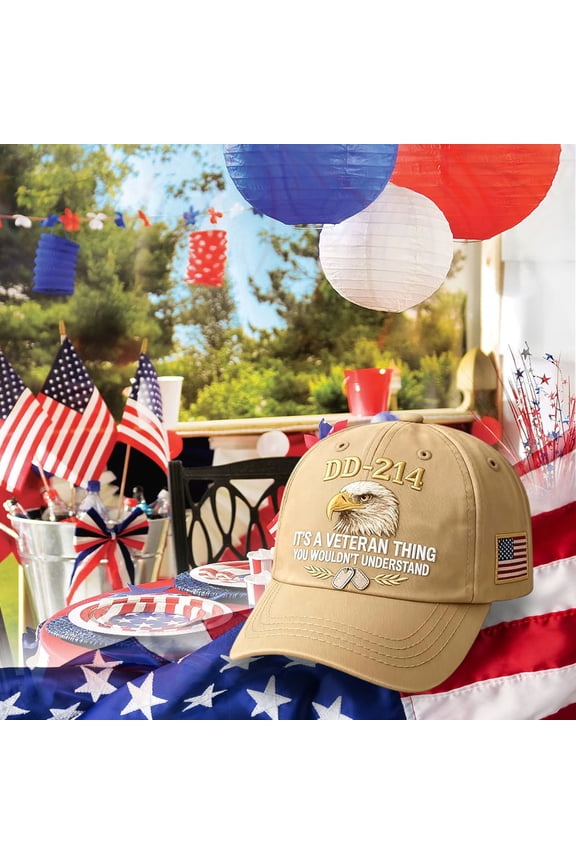 1pcs Military Veteran Hat - 214 Reference Baseball Cap for Retired Soldiers, Patriotic Gifts, Adjustable Comfort Fit for Veterans Day & Homecoming