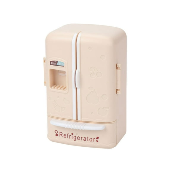 YiJuHui 1pcs Mini Fridge Toy Realistic Play Kitchen Accessory with Food Storage for Dollhouse Role Play