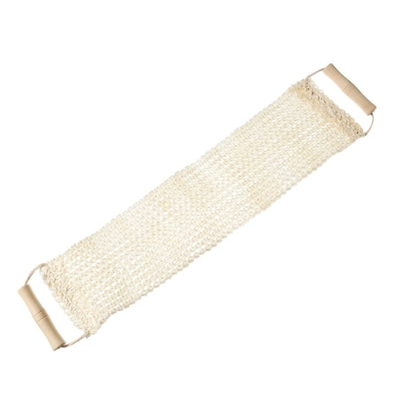 YiJuHui 1pcs Natural Sisal Bath Scrubber for Exfoliating Skin, Back Strap with Wood Handle, Spa Quality Body Scrub Towel for Shower & Dry Brushing