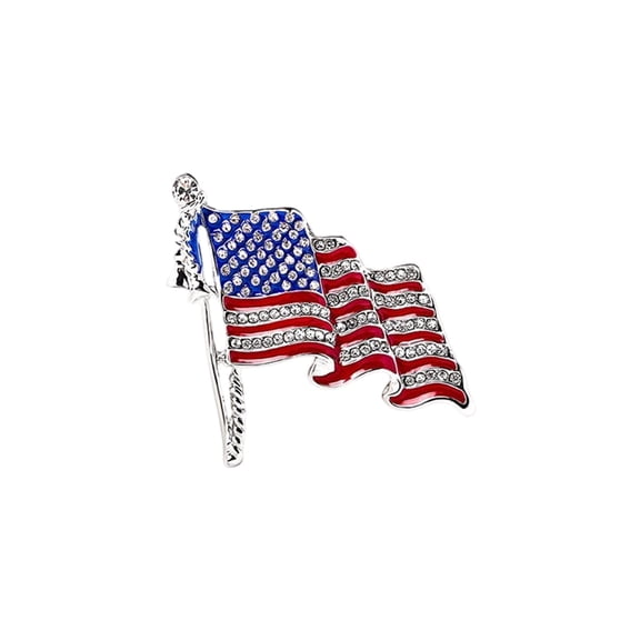 YiJuHui 1pcs Patriotic Flag Brooch Lapel Pin for Women Men, Vintage Enamel Alloy Collar Pin for Jacket Blazer Suit, American Style Accessory for Independence Day Party