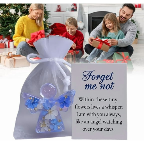 YiJuHui 1pcs Pocket Angel Memorial Keepsake for Grieving Loss, Sympathy Gift with Healing Poem Card, Comforting Beach Theme Remembrance Token for Funeral Memorial