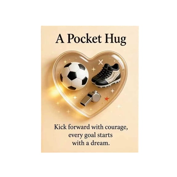 YiJuHui 1pcs A Pocket Hug for Sports-Themed Valentines Day Gifts, Valentines Day Cards, Heart Pocket Hug Token with Greeting Cards Athletes valentines day decorations Gift for Rugby Hockey Players