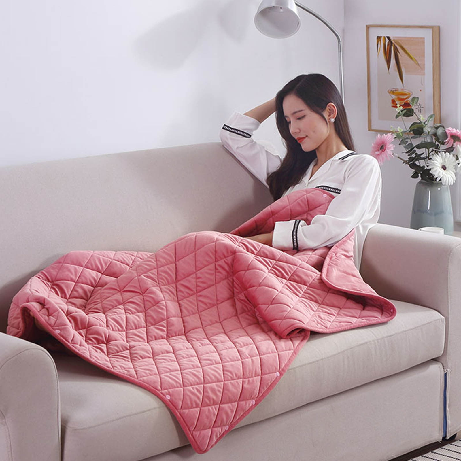 YiJuHui 1pcs Portable Heated Shawl, Cordless Heated Blanket Heated Shawl Wraps for Women Wearable Heated Blanket Battery Heated USB Charging 100x140cm(with zipper)
