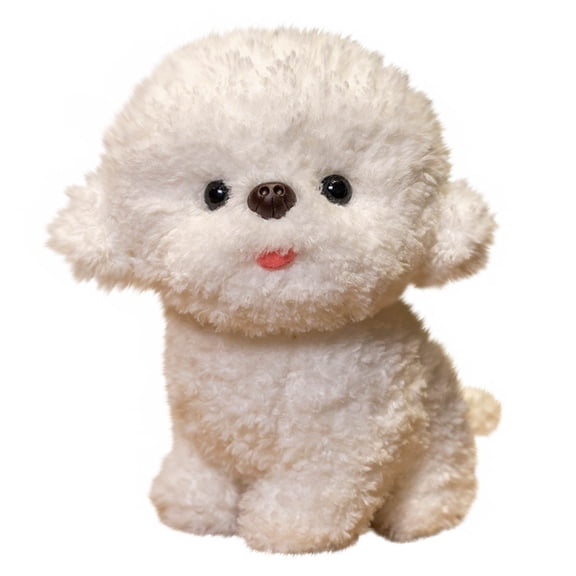 YiJuHui 1pcs Realistic Bichon Frise Stuffed Animal Plush Toy - Ultra Soft Huggable Pillow Pet for Cuddling Comfort, Durable Nursery Decor and Gift Idea
