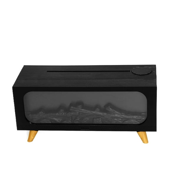 YiJuHui 1pcs Realistic Flame Humidifier with Aroma Diffuser, Portable Fireplace Night Light for Bedroom and Home Air Moisturizing