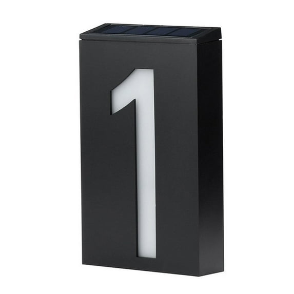 YiJuHui 1pcs Solar House Numbers Light Waterproof Modern LED Digital Display for Outdoor Address Mailbox Post Easy to Read Day Night