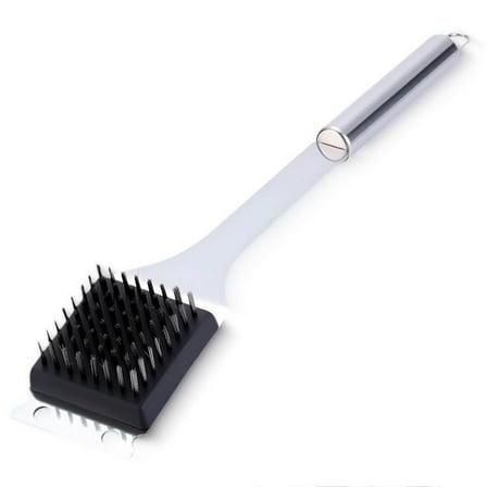 YiJuHui 1pcs Stainless Steel Grill Brush with Scraper - Heavy Duty BBQ Cleaning Tool for Grills, Griddles, and Outdoor Cooking Surfaces L