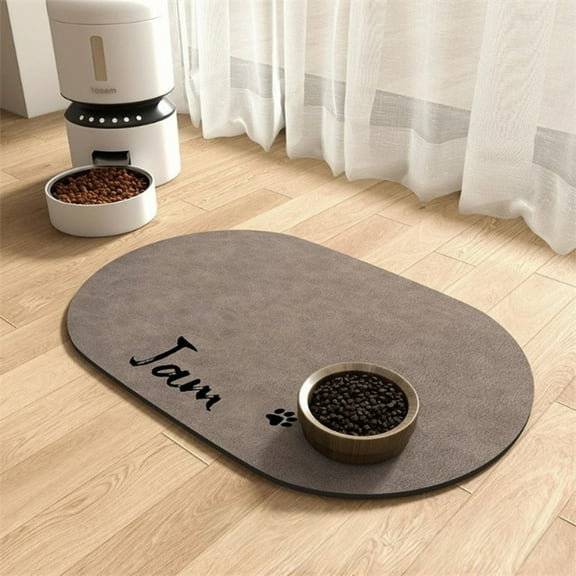 YiJuHui 1pcs Super Absorbent Pet Food Mat - Quick-Dry Waterproof Dog Cat Feeding Mat with Slip-Resistant Base for Messy Eaters