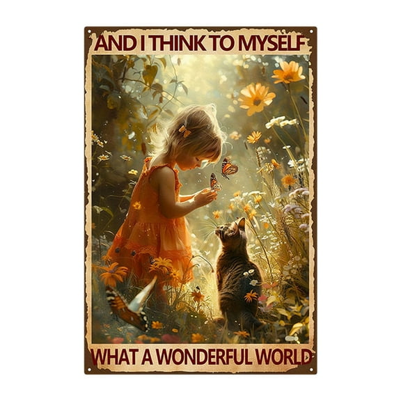 YiJuHui 1pcs Vintage Iron Wall Art Decor, Rustic Metal Sheet Painting, Waterproof Sun-Resistant Wall Hanging for Living Room, Bedroom, Office Indoor Decoration