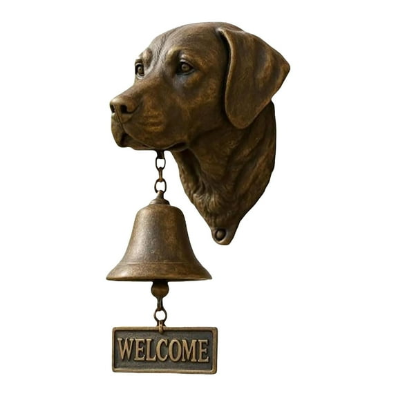 YiJuHui 1pcs Vintage Western German Shepherd Doorbell with Welcome Sign - Antique Bronze Finish, Easy Mount, Functional Entryway Chime for Porch, Gate & Patio Decor