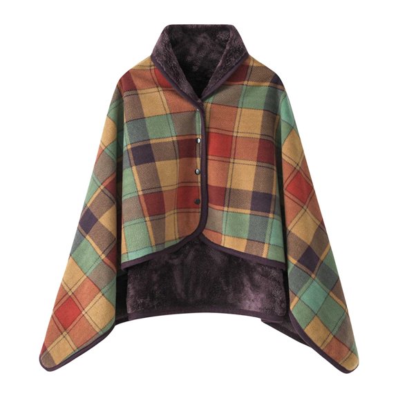 YiJuHui 1pcs Wearable Fleece Blanket Hooded Plaid Wrap Shawl with Pockets for Adults, Soft Warm Sherpa Throw for Office, Home, Travel and Outdoor Camping 100x140cm