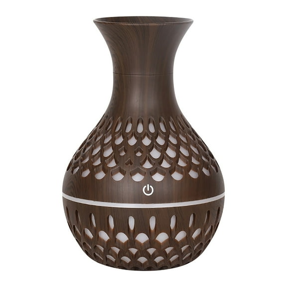 YiJuHui 1pcs Wood Grain Humidifier Essential Oil Diffuser 7 Color LED Night Light USB Powered Aromatherapy for Home Office Bedroom