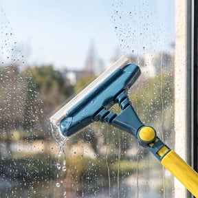 YiJuHui 2-in-1 Screen Cleaning Brush No-Disassembly Window Cleaner, Double-Sided Mesh Screen Wiper with Squeegee, Multi-Function Household Glass Cleaner Tool for Home Windows, Sliding Doors