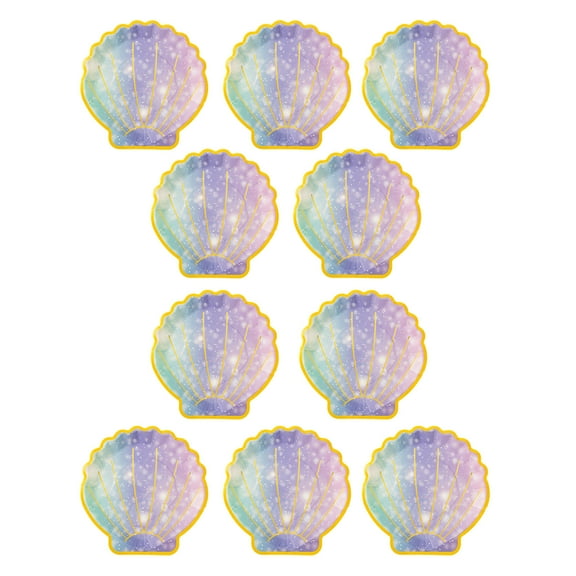 YiJuHui 20pcs Seashell Party Plates Premium Disposable Dinnerware for Beach Themed Events & Birthday Celebrations Elegant Design Durable Paper Plates 9in