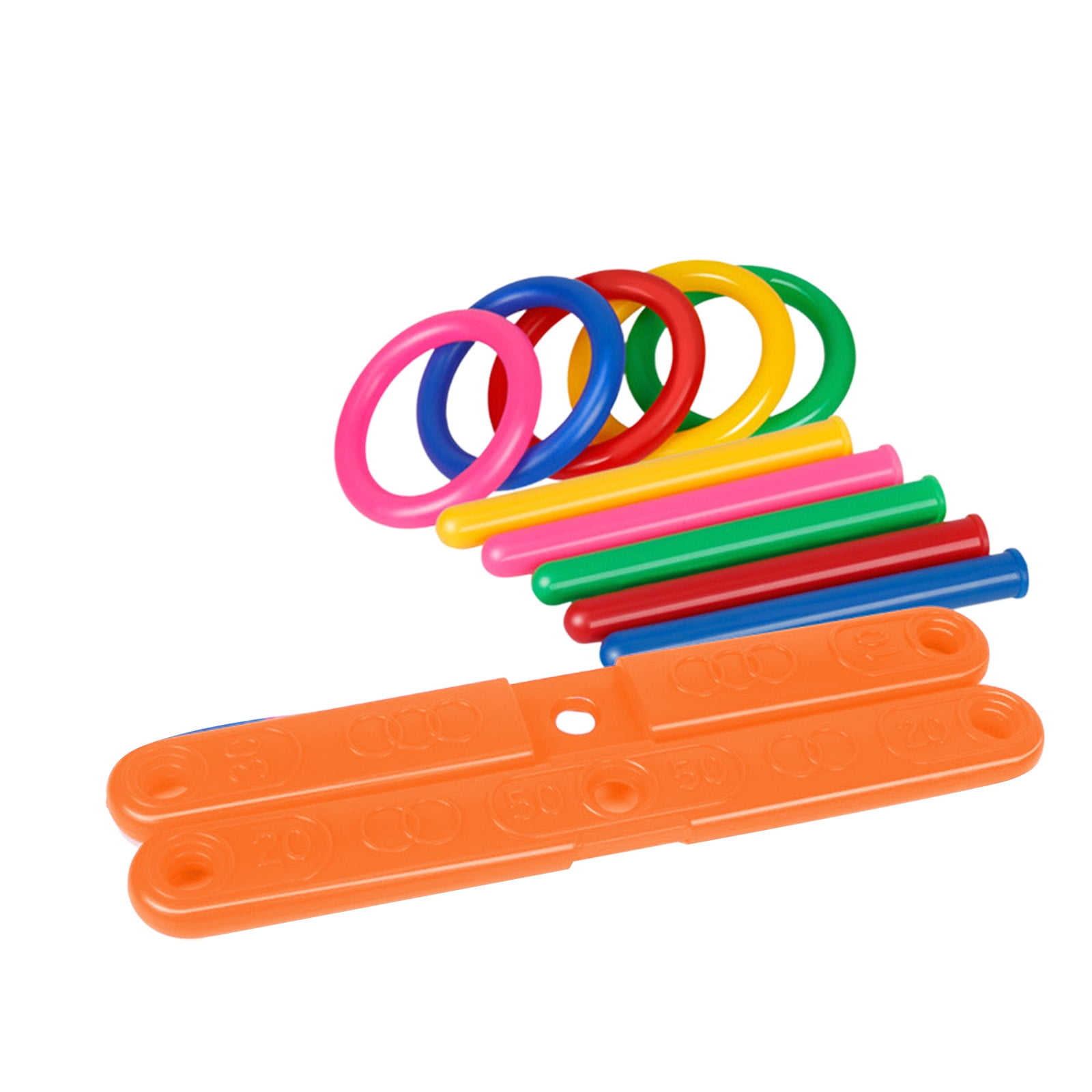 YiJuHui 25pcs Ring Toss Game Set - Durable Plastic Outdoor & Indoor Family Party Activity for Hand-Eye Coordination & Skill Development