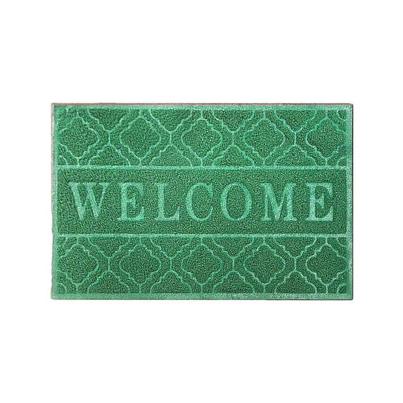 YiJuHui 2pcs 3D Textured Welcome Doormat - Heavy Duty PVC Indoor Outdoor Entrance Mat, Non-Slip Waterproof Floor Protector for Home, Porch, Garage, Front Door 58*38*1.3CM