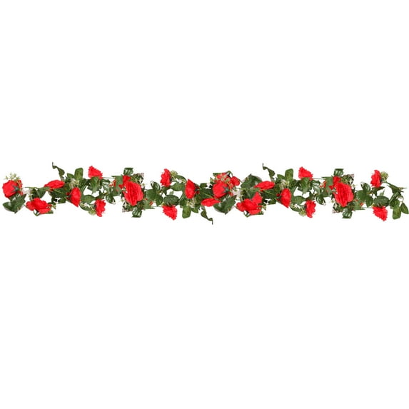 YiJuHui 2pcs Artificial Silk Rose Vine Garland Hanging Flowers for Wedding Arch Party Wall Garden Ceremony Decoration Background Home Decor 220cm