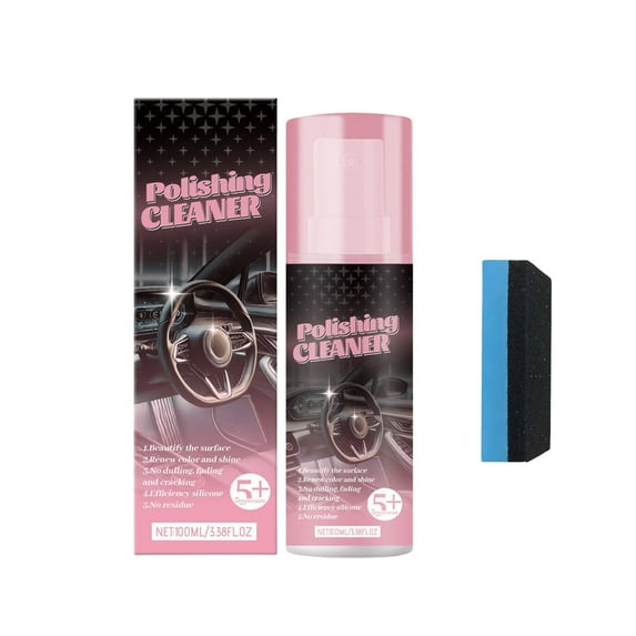 YiJuHui 2pcs Car Interior Cleaner & Polish - Leather & Plastic Care, Fast-Acting Formula, Long-Lasting Shine & Protection, All Vehicle Types, Streak-Free Finish