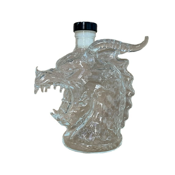 YiJuHui 2pcs Dragon Whiskey Decanter with Spout - High Borosilicate Glass Liquor Bottle Barware for Home Bar & Gifting