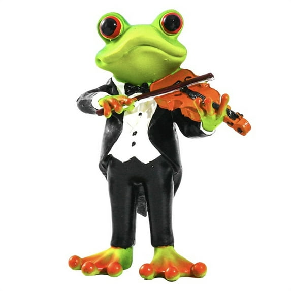 YiJuHui 2pcs Musical Animal Hanging Decorations, Cute Turtle and Frog Wind Chime for Garden, Resin Outdoor Decor with Musical Instruments, Playful Patio Ornament for Home and Yard