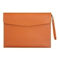 thumbnail image 1 of YiJuHui 2pcs PU Leather A4 Envelope Folder Portable Document Bag Travel File Organizer Holder Document Storage Pockets File Pouches Sleeves with Snap Button for Office, 1 of 6