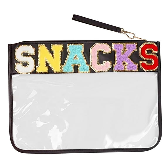 YiJuHui 2pcs Snack Storage Bag Transparent Zipper Bag Handheld Makeup Bag Portable Waterproof Toilet Bag