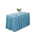thumbnail image 1 of YiJuHui 2pcs Table Skirts for Rectangle Tables Polyester Pleated Table Desk Skirts Ruffle Tablecloth Skirt for Wedding Birthday Party Bridal Shower 120*40*75cm, 1 of 5