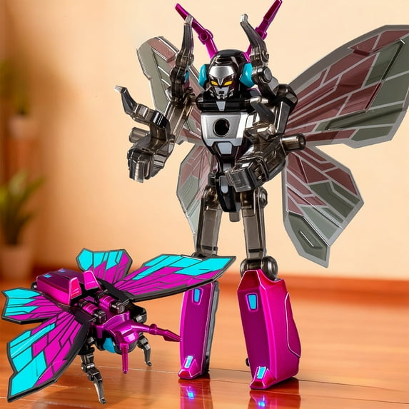 YiJuHui 2pcs Transformable Alloy Insect Robot Toy, 3 in 1 Deformable Mecha Model, Action Figure, Assembly Simulation Building Set, Durable Plastic and Metal Construction, Interactive Play