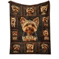 thumbnail image 1 of YiJuHui 2pcs Yorkshire Terrier Flannel Blanket Soft Cozy Pet Themed Throw for Home Decor Picnics Travel, 1 of 4