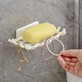 thumbnail image 1 of YiJuHui 3 PC Adhesive Soap Holder for Shower Wall, No Drill Bathroom Organizer with Hooks and Drainage Tray, Strong Suction Soap Dish and Razor Rack, Space Saving Soap Saver for Tub Sink, 1 of 6