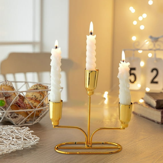 YiJuHui 3pcs Candlestick Candle Holders - Candlesticks Candelabra Centerpiece for Tables 3-stem Taper Candle Holder Metal Candleholders for Christmas Wedding Fireplace Mantle Decorations