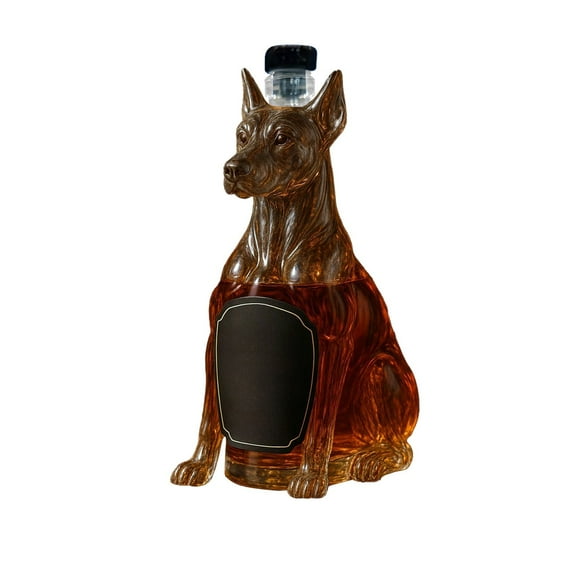 YiJuHui 3pcs Dog Whiskey Decanter High Borosilicate Glass Bottle Elegant Liquor Dispenser Barware Home Bar Gift Idea
