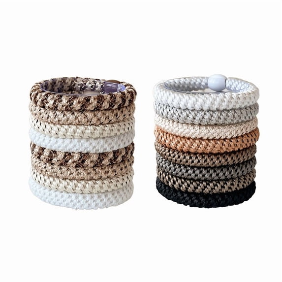 YiJuHui 3pcs Hair Ties for Thick Hair, Grab & Go Ponytail Holders, Thick No-Crease Bands with Strong Hold, Damage-Free Design(16 pack)