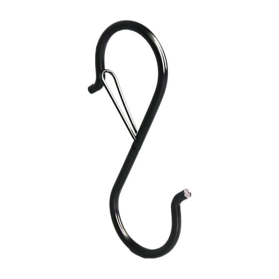 YiJuHui 3pcs Heavy-Duty S Hooks with Safety Lock for Hanging Kitchen Utensils, Pots, Pans, and Plants - Rust-Resistant Steel Hooks for Closet, Rack, and Organizer Use