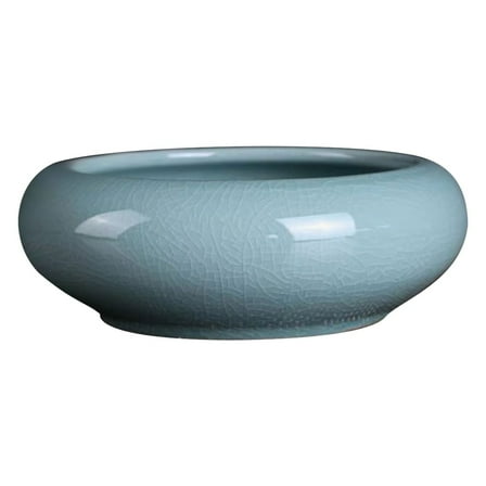 YiJuHui 3pcs Hydroponic Ceramic Flower Pot Large Round Bowl for Water Plants Indoor Outdoor Decor Modern Planter