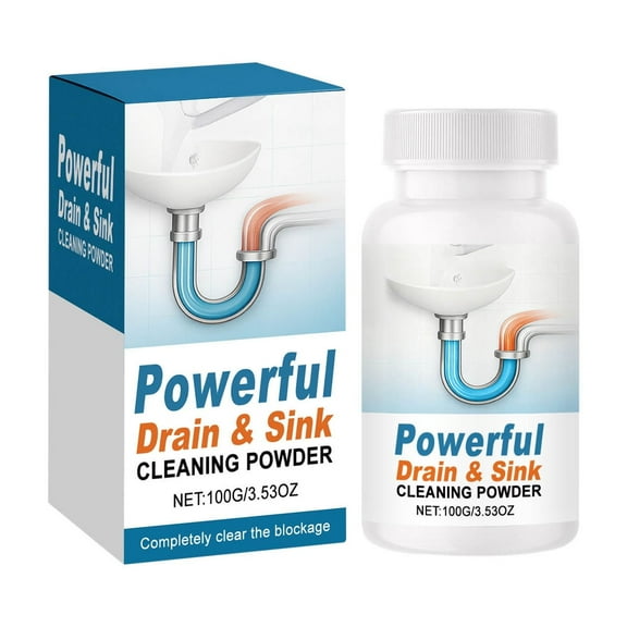 YiJuHui 3pcs Powerful Drain Cleaner Powder Unclogs Kitchen Sink Toilet Pipes, Septic Safe Enzyme Formula Dissolves Grease Hair & Odor, Fast Acting Clog Remover for Home Maintenance