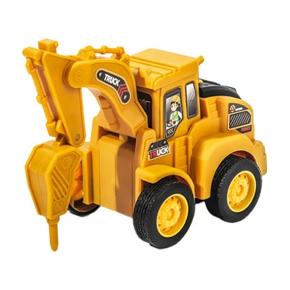 YiJuHui 3pcs Press & Go Construction Vehicle Toy, Interactive Sliding Action, ABS Plastic Durable Engineering Car for Age 1-12, Indoor Outdoor Play