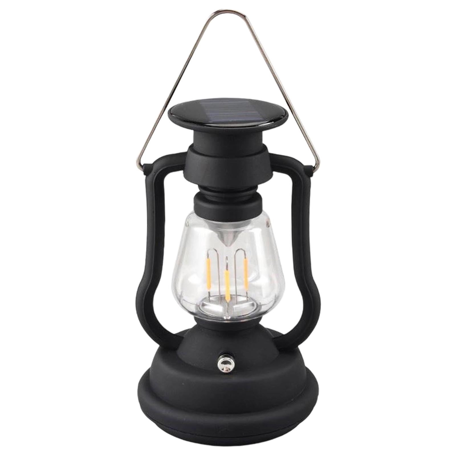 YiJuHui 3pcs Solar Powered Camping Lantern Vintage Style Outdoor Light with Hand Crank USB-C Charging Portable Tent Light for Emergency Hiking