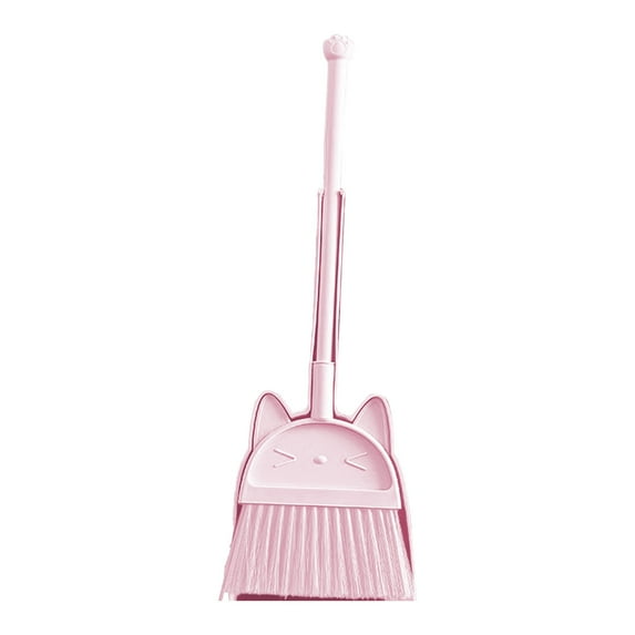 YiJuHui 3pcs Sturdy Broom and Dustpan Set with 180° Pivot Head, Built-in Comb & Space-Saving Design for Home Kitchen Office Cleaning 50*16*13CM