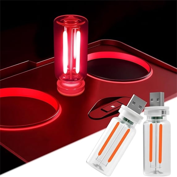 YiJuHui 3pcs USB Night Light Bulb, Touch Control Dimmable Ambient Lighting, Vintage Edison Filament, Portable Car Home Desk Bedroom Decor