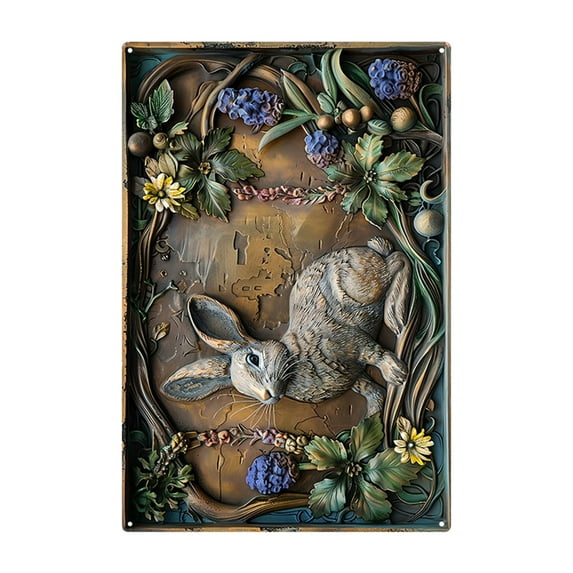 YiJuHui 3pcs Vintage Metal Wall Art Decor, Rustic Iron Sheet Painting, Waterproof Outdoor Indoor Hanging Décor for Living Room Bedroom Office